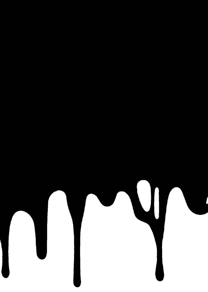 Black minimalist drip art wallpaper with high contrast urban liquid design on white background