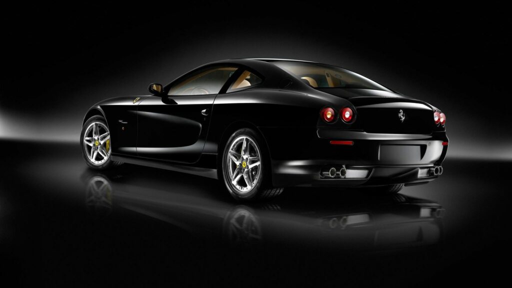 Sleek Black Ferrari Side View Wallpaper - 1920x1080 Background