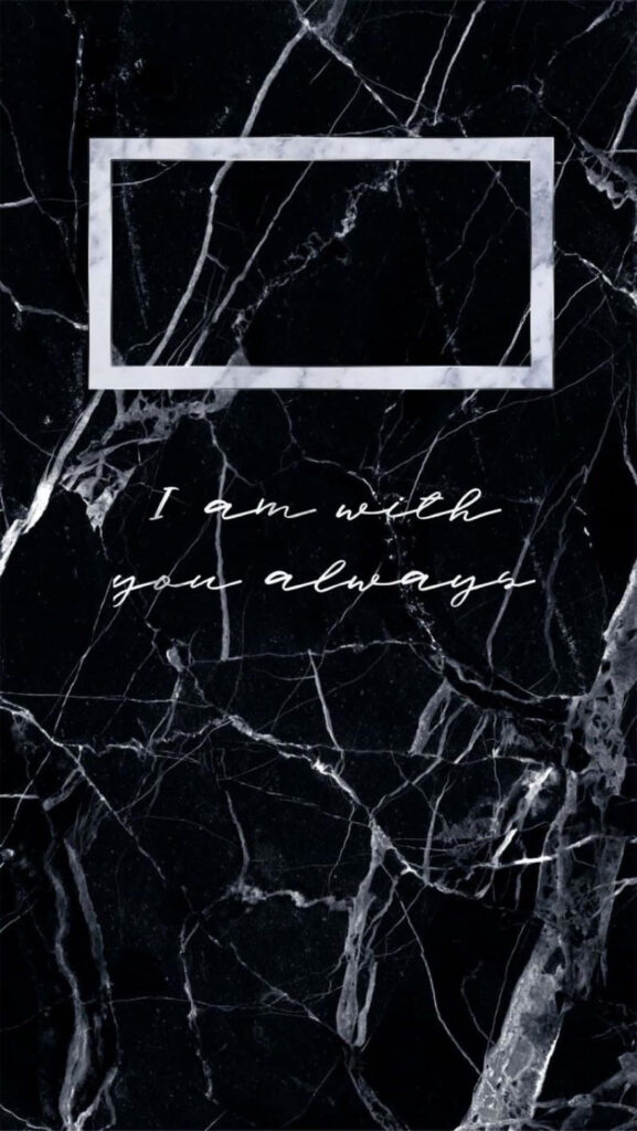 Elegant Black Marble Wallpaper with Inspiring Handwritten Quote