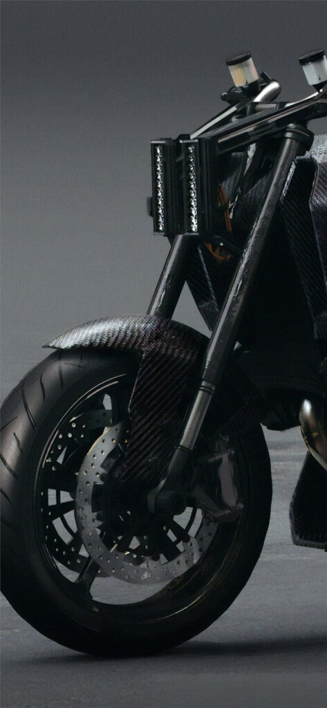 Sleek Black Motorcycle Wallpaper: Intricate Design & Modern Aesthetics