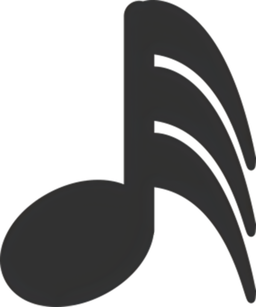 Sleek Black Music Note Wallpaper on Transparent Background