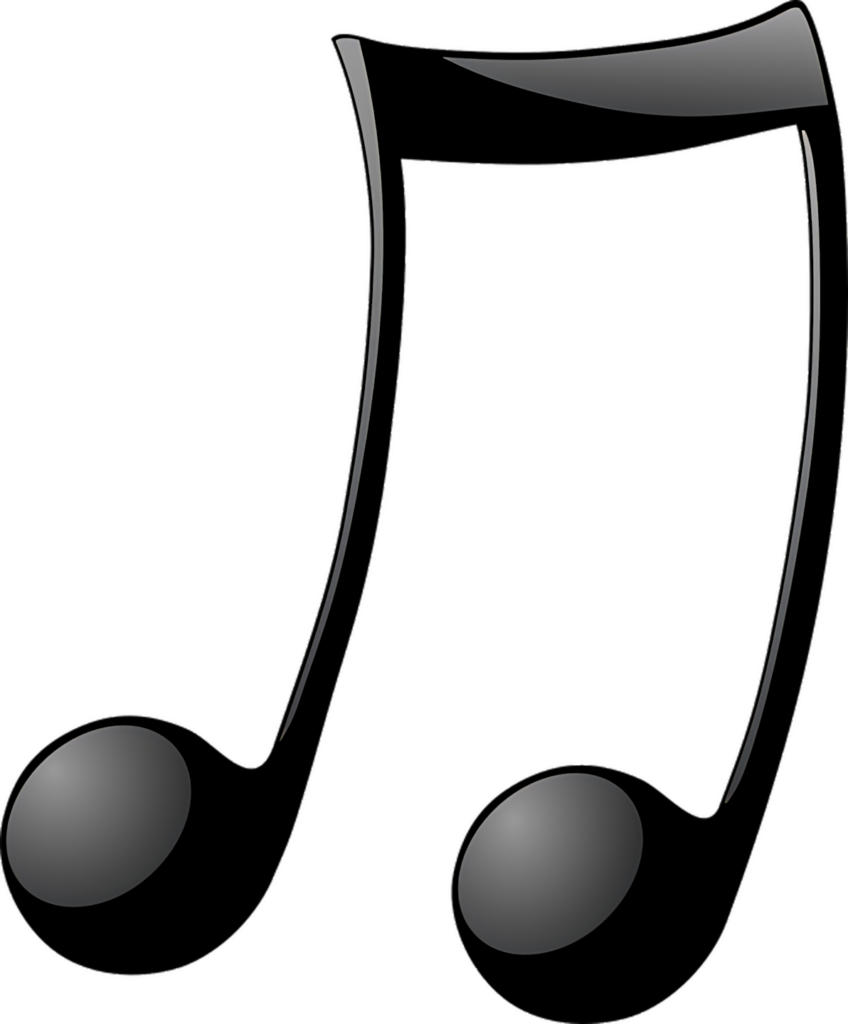 Glossy Black Musical Notes Wallpaper - Sleek Vector Design
