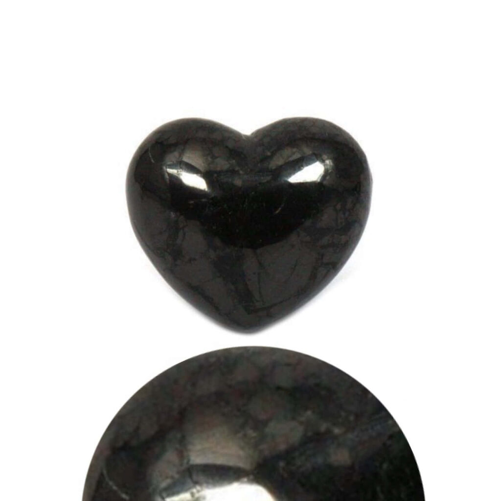 Sleek Black Stone Heart Wallpaper: Elegant Minimalist Background