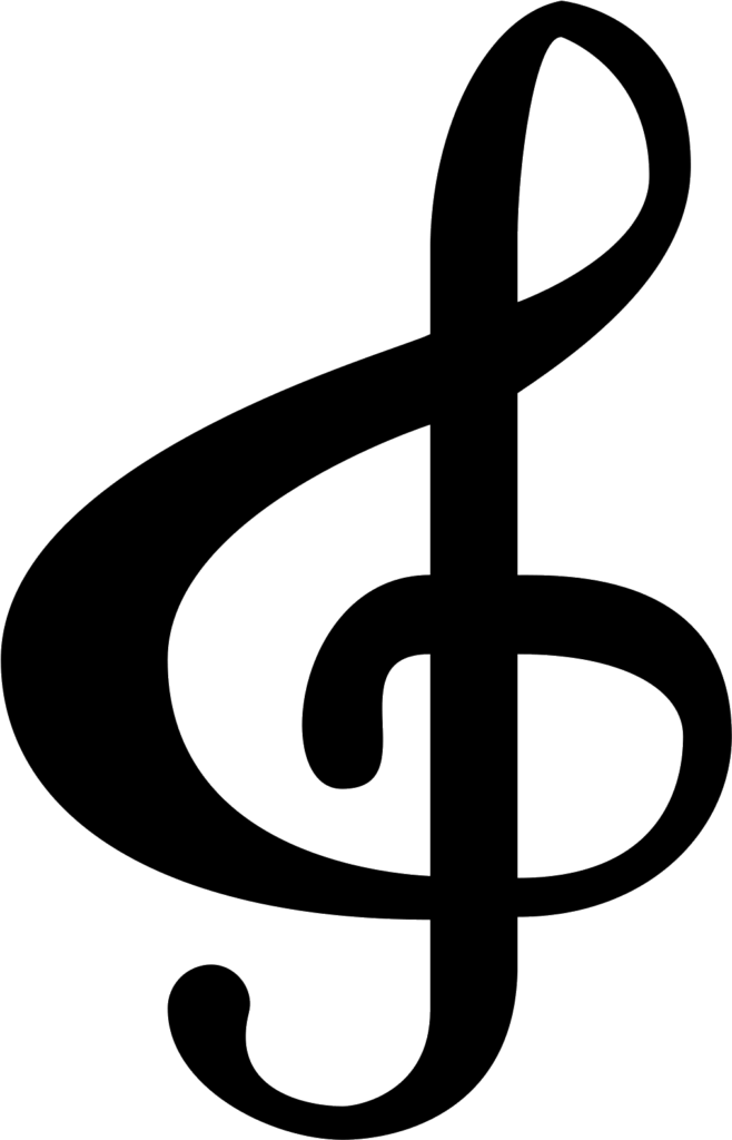 Minimalist Black Treble Clef Wallpaper on Transparent Background