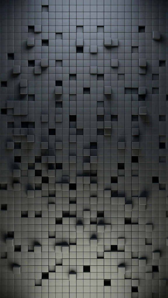 Modern Black Wallpaper with 3D Square Pattern - Stylish Background