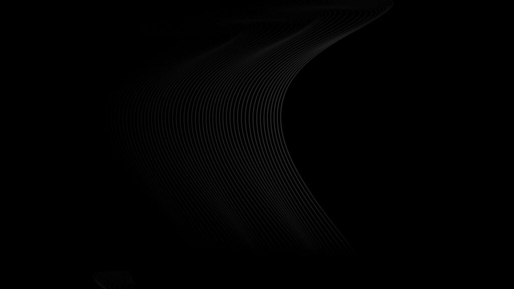 Sleek Black Wallpaper with Elegant Wavy Pattern Design