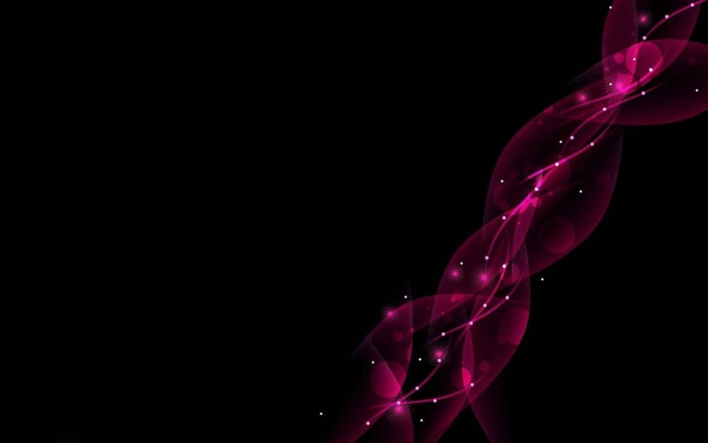 Black and pink abstract braided ribbons with shimmering white sparkles on a dark background wallpaper