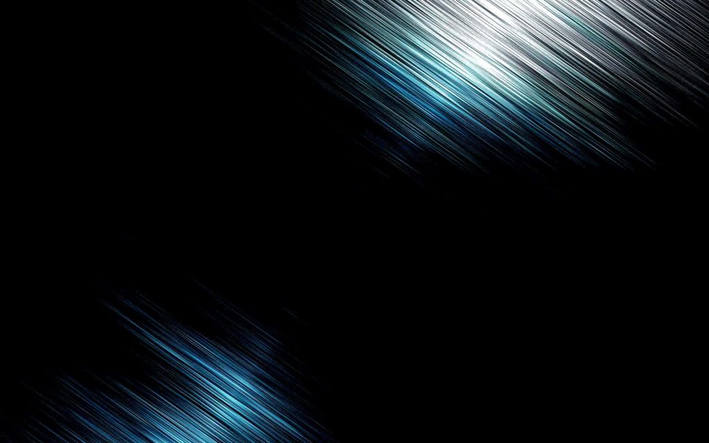 AMOLED wallpaper with dynamic blue and white streaks on a black brushed metal background