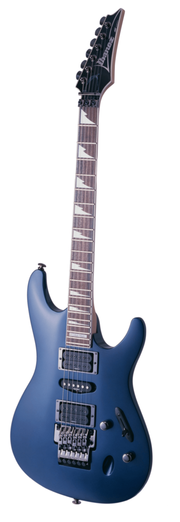Stylish Blue Electric Guitar Wallpaper: Modern Design & Dual Pickups
