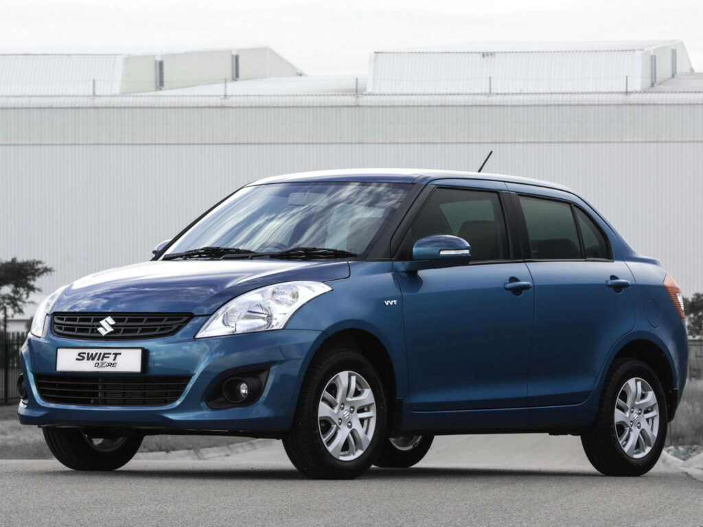 Sleek Blue Suzuki Swift Dzire Wallpaper: Modern Sedan Design