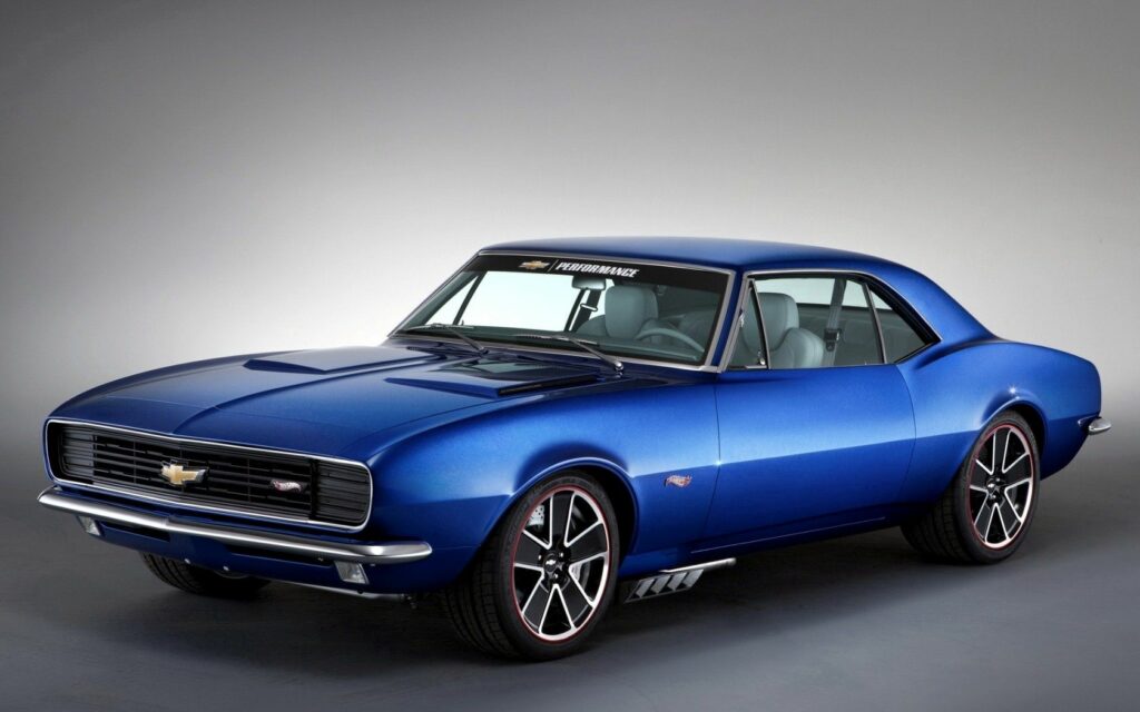 Sleek Blue Chevrolet Camaro Wallpaper: Iconic Design for Enthusiasts