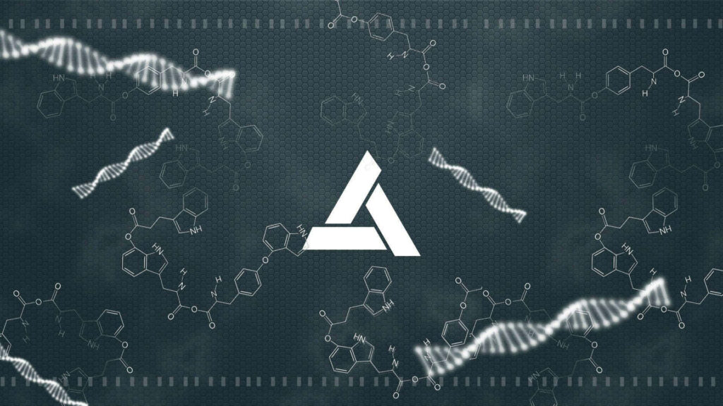 Modern DNA Wallpaper: Scientific Design with Dark Background