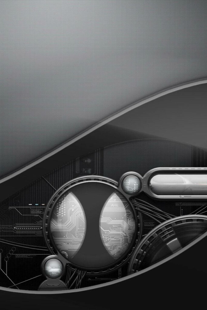 Sleek Dark Grey Mechanical Abstract Wallpaper for iPhone Background