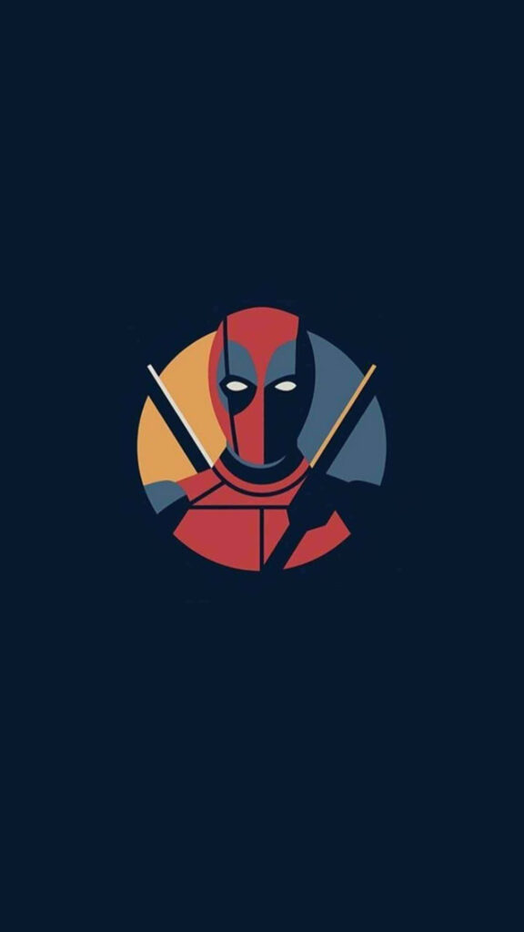 Minimalist Deadpool Logo Wallpaper: Bold Red & Black Design
