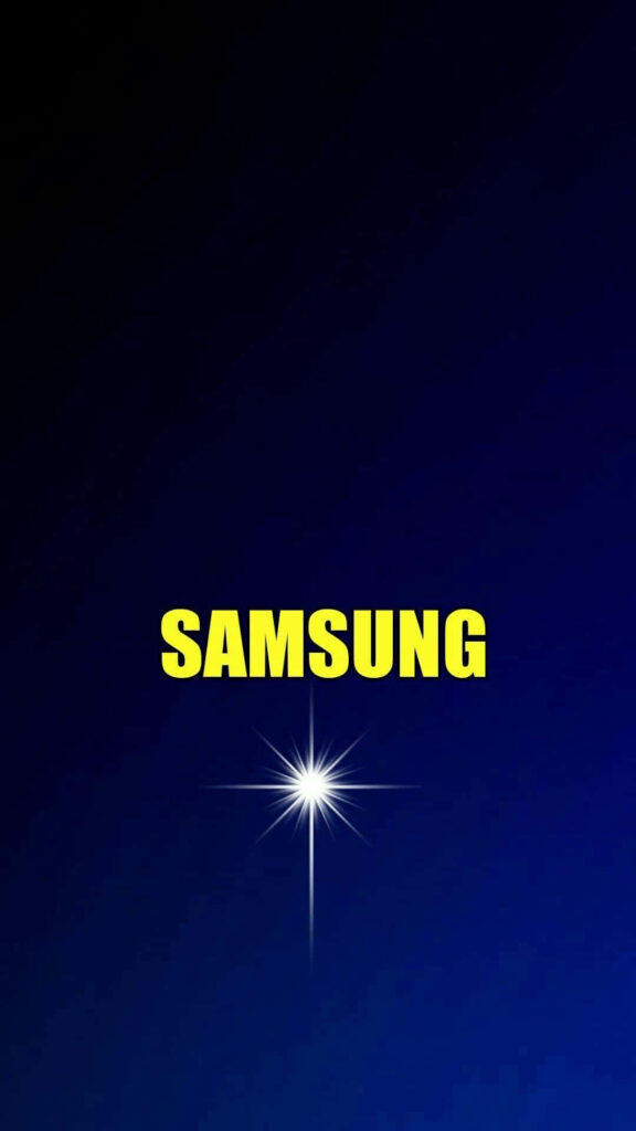 Sleek Samsung Wallpaper: Deep Blue Gradient & Bright Yellow Design