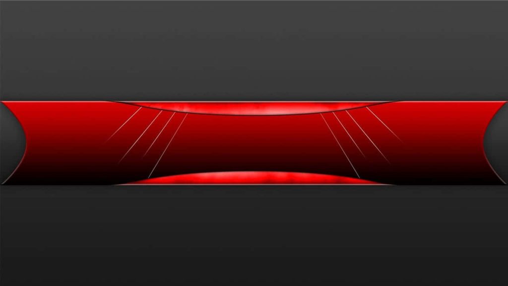 Minimalist deep red YouTube banner with glowing lines on dark gray background for modern channels Wallpaper