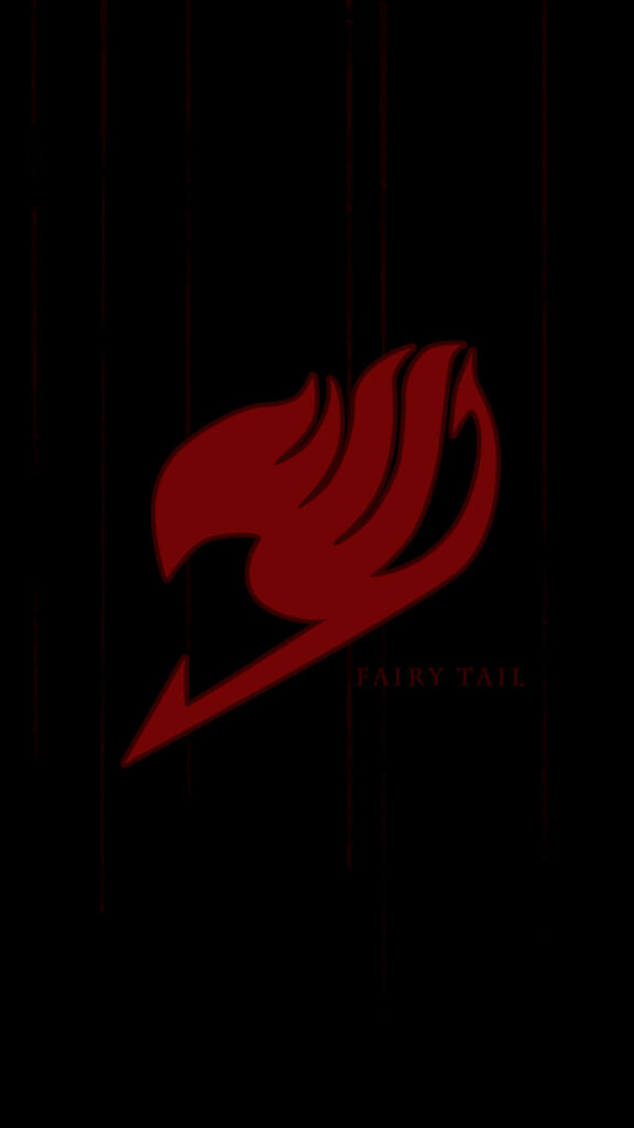 Sleek Fairy Tail iPhone Wallpaper: Iconic Red Guild Emblem on Black