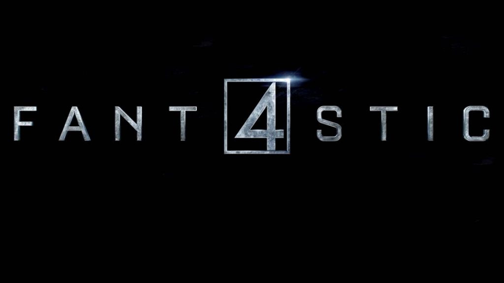 Sleek Fantastic Four 2015 metallic silver logo with stylized FANT4STIC title on black background Wallpaper