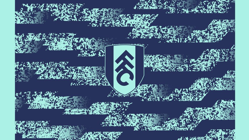 Fulham FC wallpaper with club crest on navy mint distressed geometric background desktop design