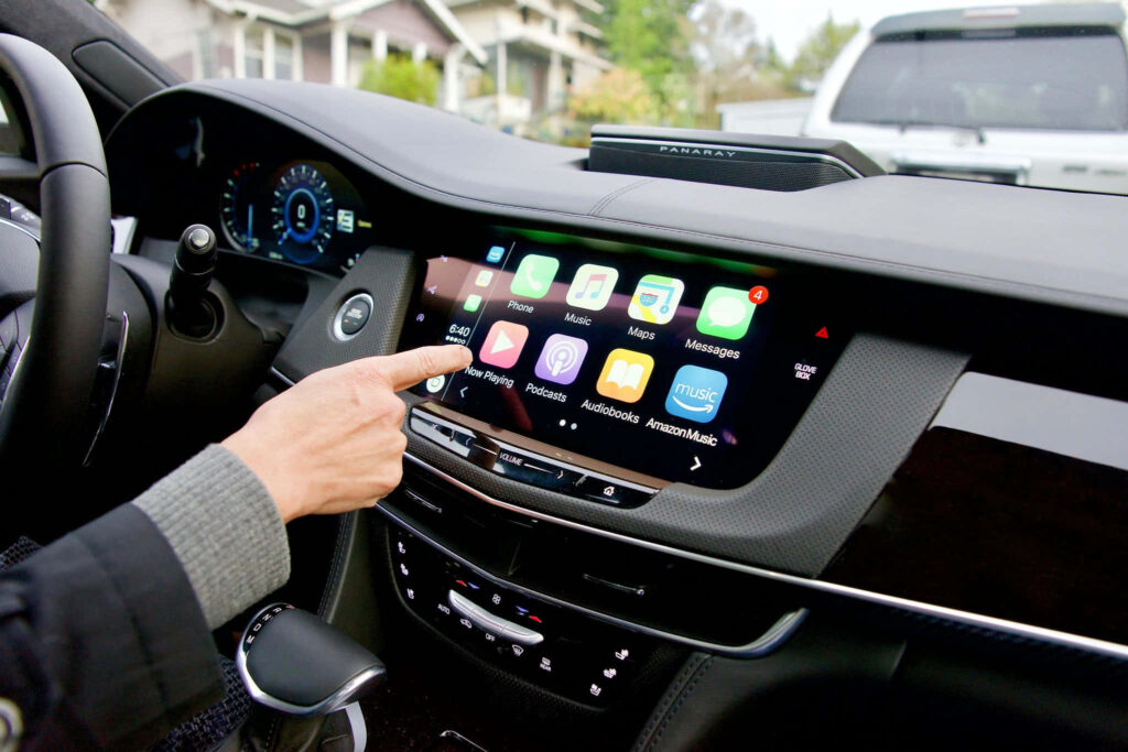 Futuristic Car Dashboard: Advanced Touchscreen & Modern Tech Wallpaper