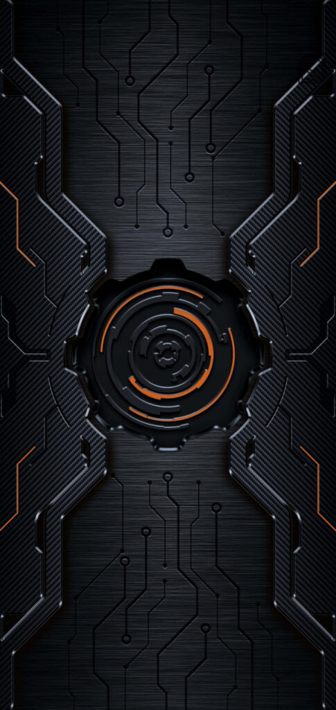 Futuristic Tech Wallpaper with Glowing Circuit Patterns