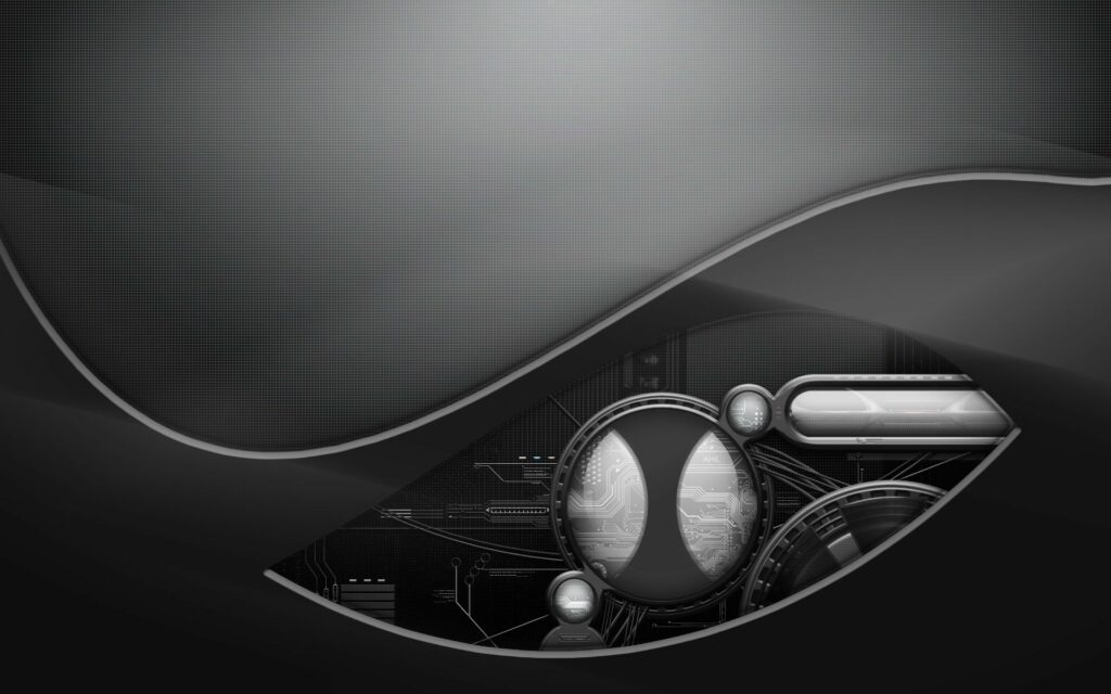Futuristic Mechanism Wallpaper: Sleek Design & Abstract Wave Pattern