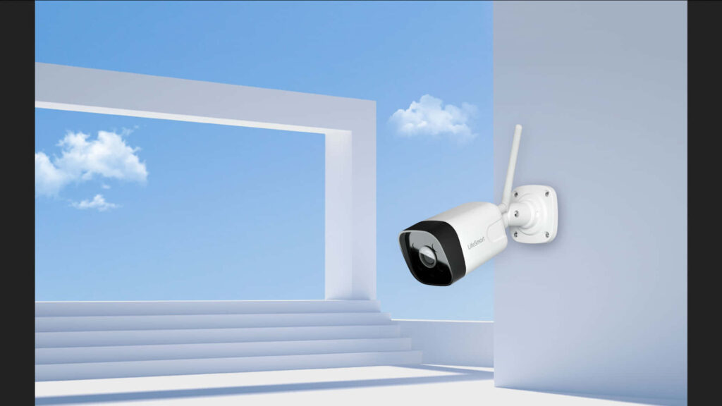Modern Bullet Lite 4MP Security Camera Wallpaper with Bright Skies