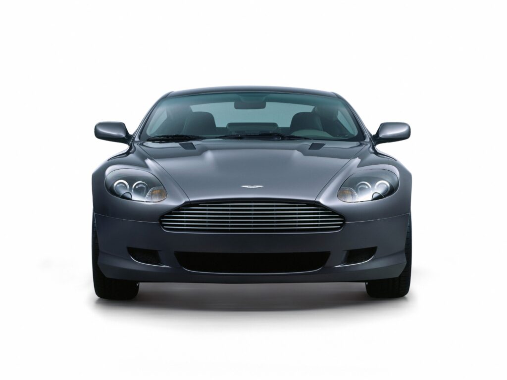Elegant 2004 Aston Martin DB9 Gray Metallic Wallpaper Front View