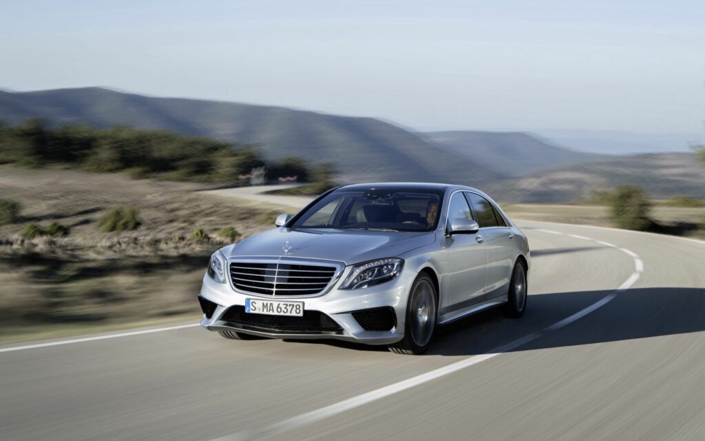 2014 Gray Mercedes-Benz: Dynamic Elegance on Winding Hills Road Wallpaper