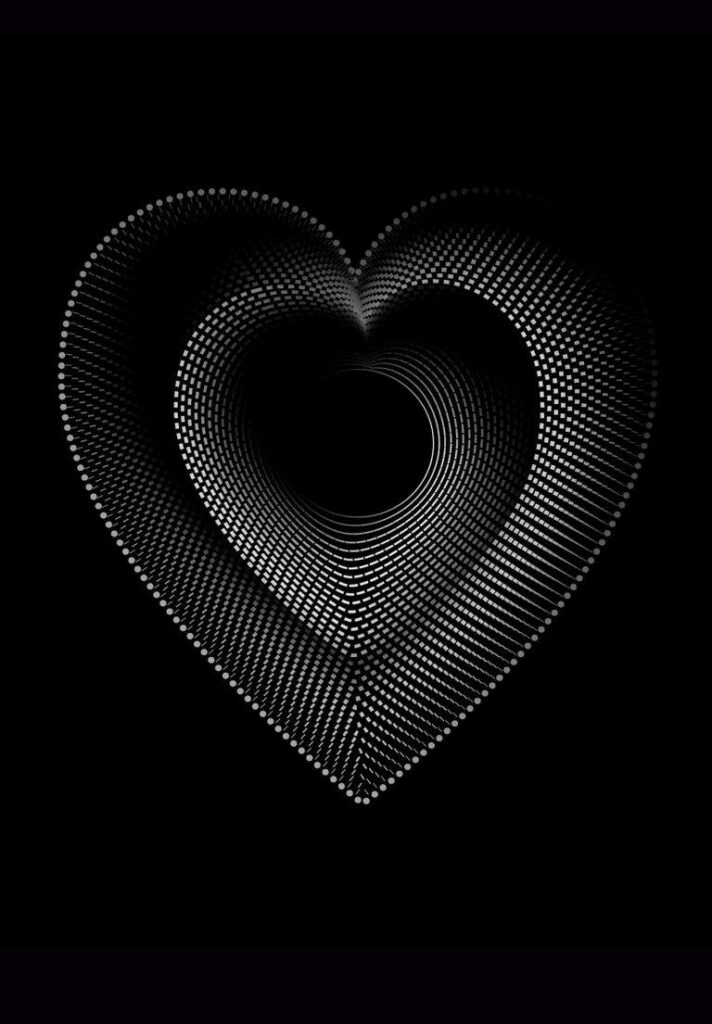Stylish Grayscale Heart Wallpaper for iPad 2021 - Modern Design