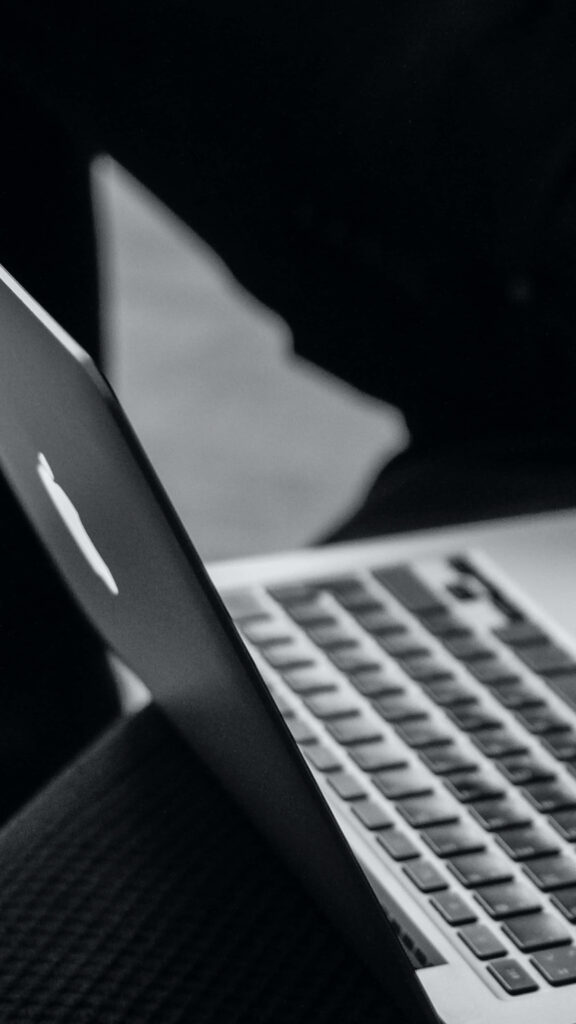 Sleek Grayscale Laptop Wallpaper for Business Technology Themes