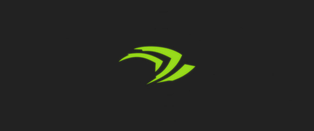 Sleek Green Logo Wallpaper on Solid Black Background - Modern Minimalist