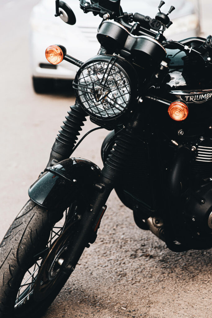Dynamic Black Motorcycle HD Wallpaper: Rugged Design & Bold Details