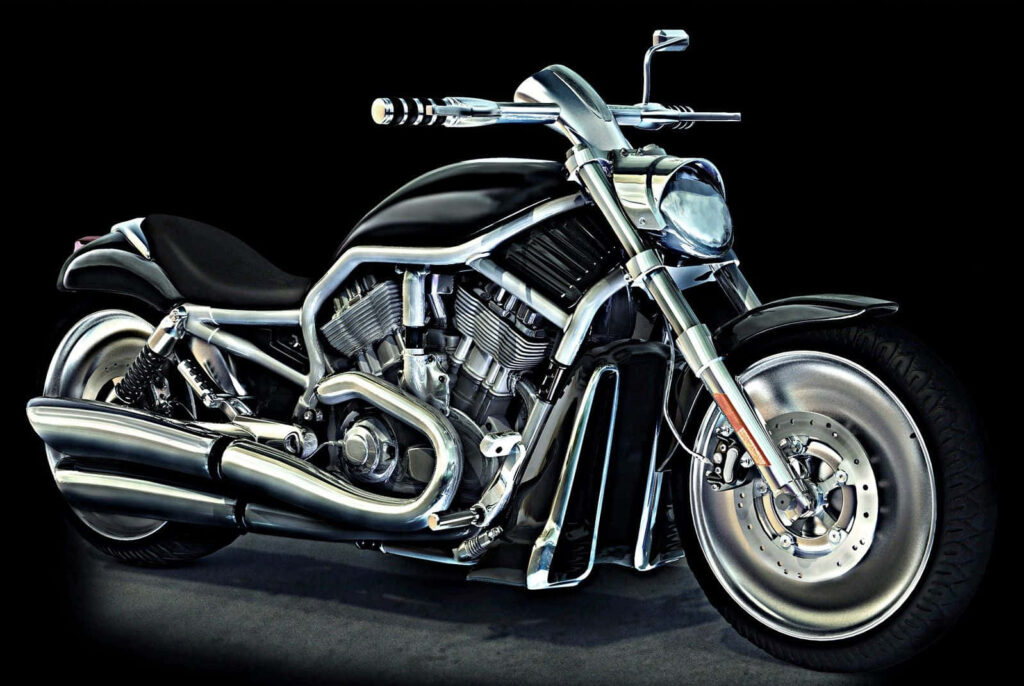 Stylish Harley Davidson Motorcycle Wallpaper in Showroom Setting