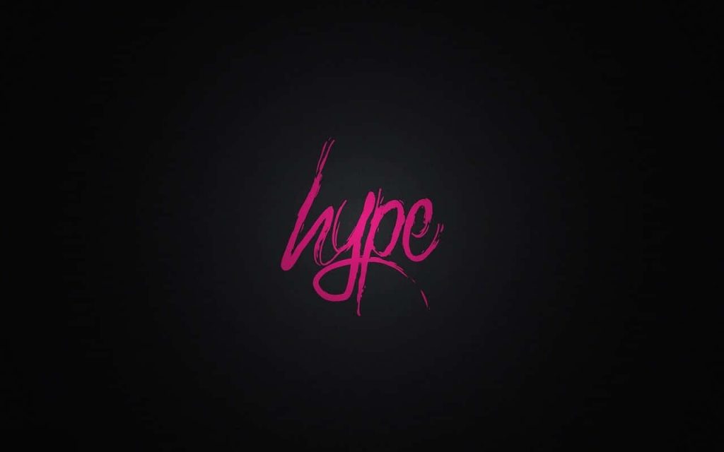 Hype black and pink wallpaper with vibrant brush-script text on sleek minimalist background