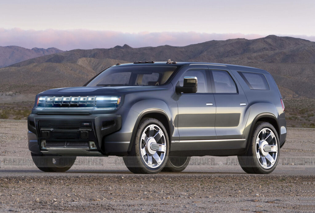 Sleek Ice-Blue Hummer SUV Wallpaper: Futuristic Design & Snowy Landscape