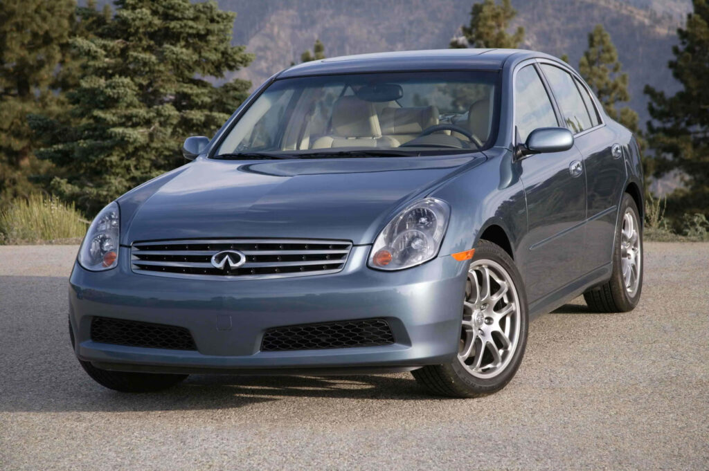 Infiniti G35 Wallpaper: Sleek Luxury Car in Scenic Background