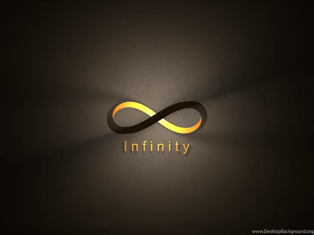 Sleek Gold & Silver Infinity Symbol Wallpaper on Dark Background