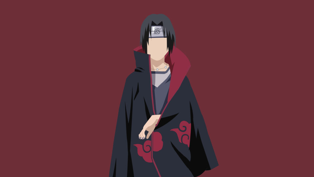 Sleek Itachi Uchiha Wallpaper: Minimalist Akatsuki Design