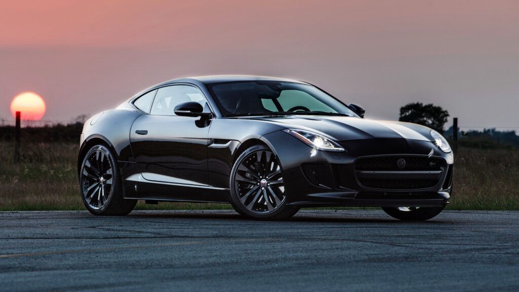 Sleek Jaguar F-Type R Wallpaper - Elegant Sunset Background