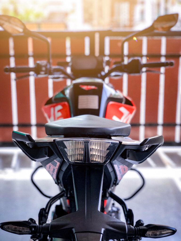 Dynamic KTM Bike Backseat Wallpaper: Modern Design for Enthusiasts