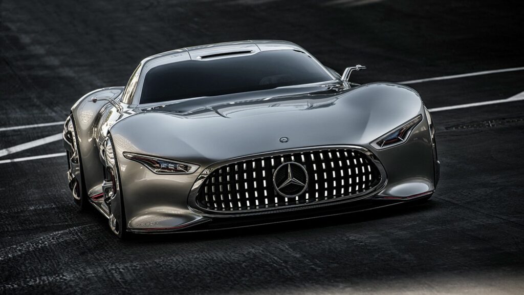 Sleek Mercedes-Benz AMG Gray Wallpaper - Luxurious 1920x1080 Background