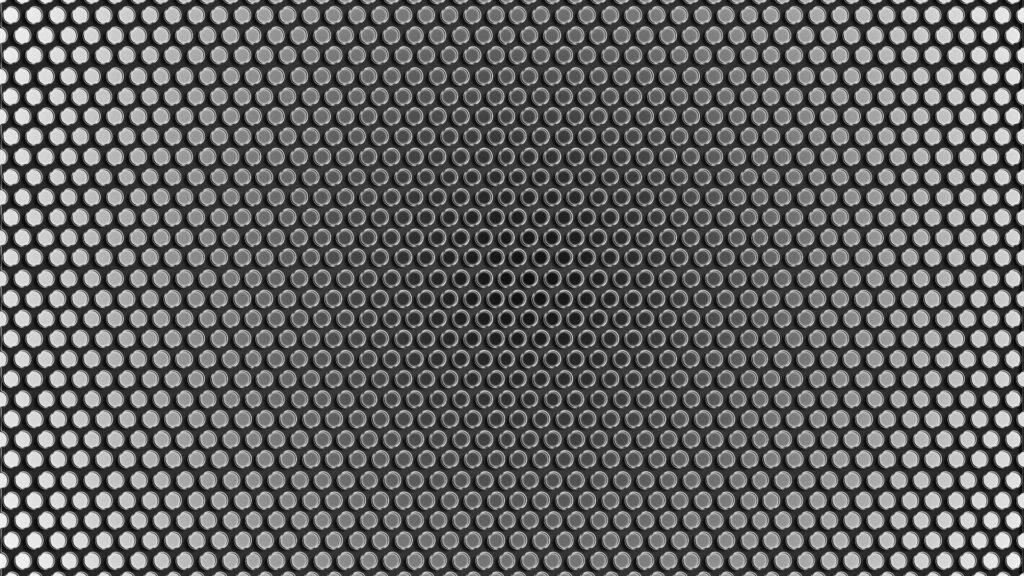 Sleek Metal Mesh Wallpaper: Symmetrical Circular Perforation Design