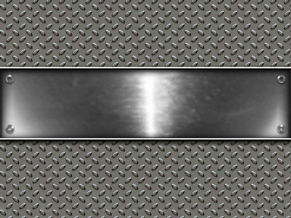 Modern Metallic Silver Wallpaper with Diamond Tread Plate Design