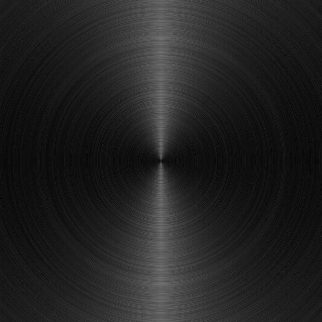 Sleek Circular Brushed Steel Wallpaper with Dark Gradient Background