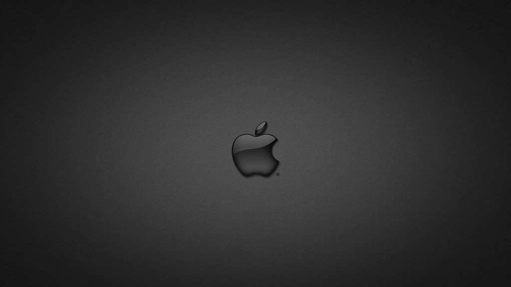 Minimalist Apple logo wallpaper on dark textured matte black background for sleek devices
