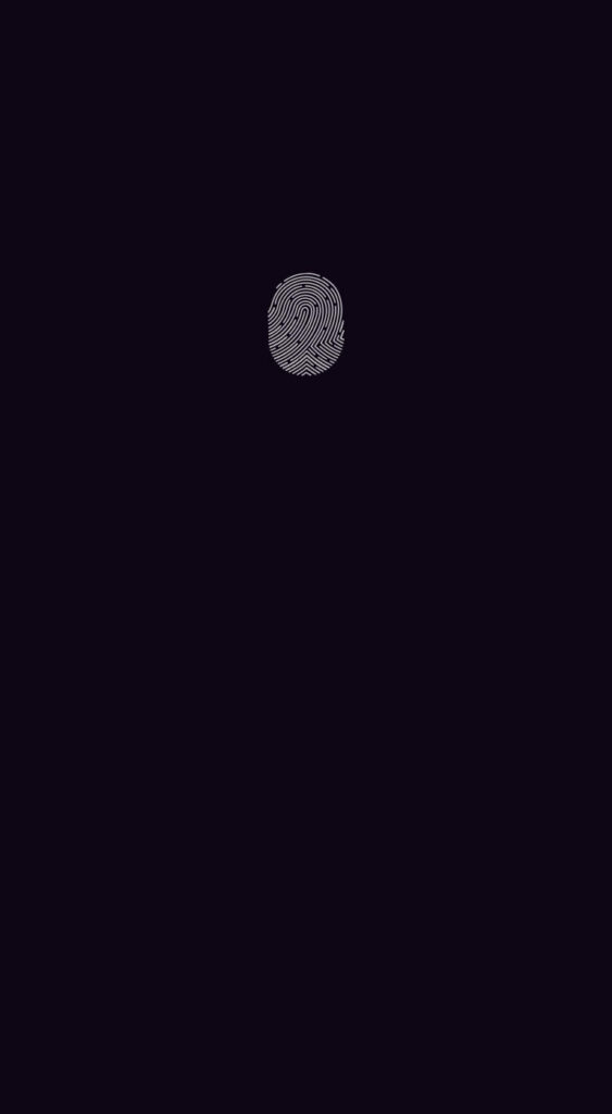 Minimalist Dark Phone Wallpaper with Sleek Fingerprint Icon