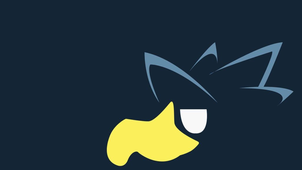 Minimalist Honchkrow wallpaper flat vector design dark navy background iconic crest beak
