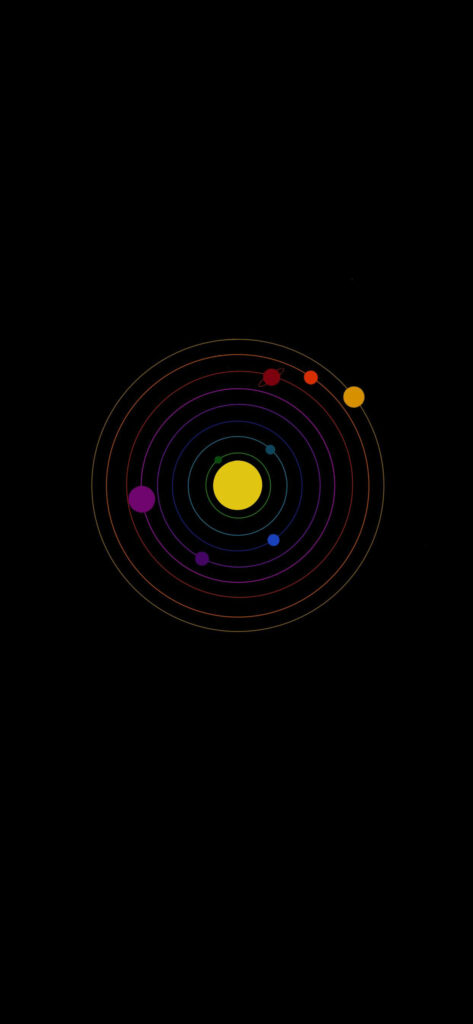 Vibrant Solar System Wallpaper: Sleek HD Minimalist Design