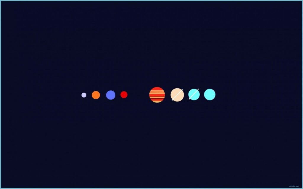 Sleek Minimalist Solar System Wallpaper on Dark Background